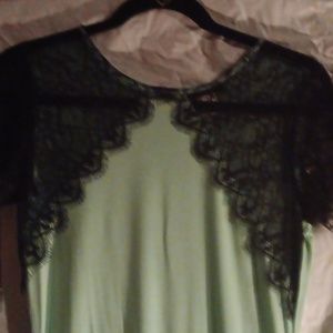 Never worn Venus size small mint green w/ black lace